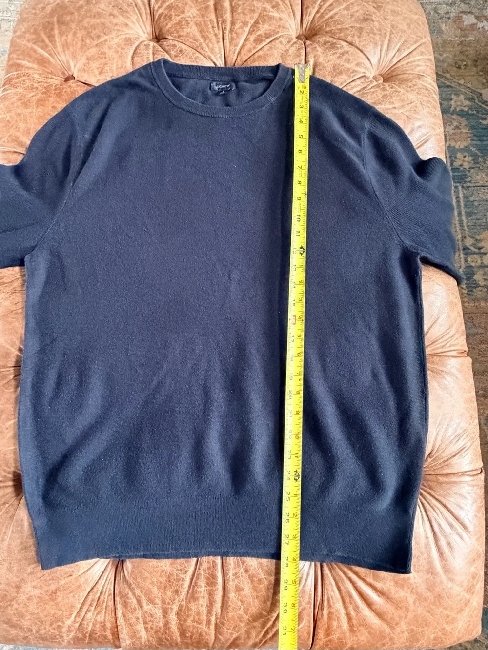 J.Crew Men’s Large Black 100% Cotton Crewneck Sweater Lightweight Pullover